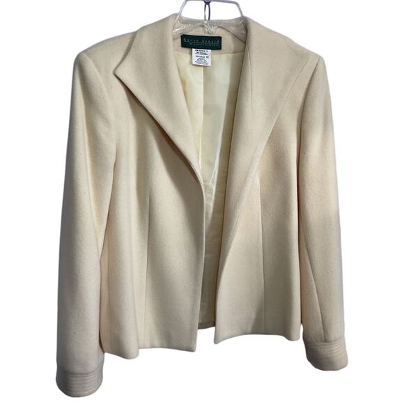 Vintage Harve’ Bernard Wool Cashmere Nylon Yellow Size 10 Blazer - Picture 8 of 10